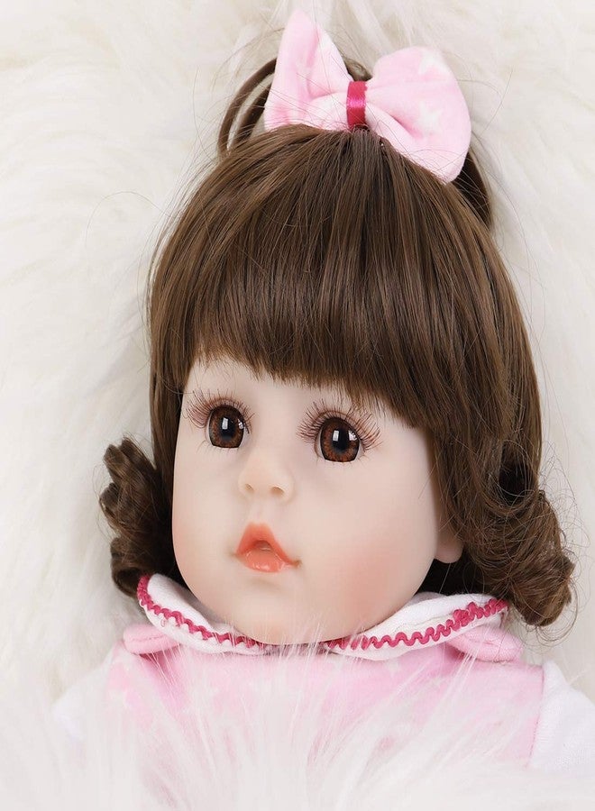 ENADOLL Reborn Baby Dolls - 16 inch Realistic Silicone Vinyl Weighted Soft Body Lifelike Doll Curly Hair Girl Gift Set for Ages 3+(Curly Hair) - Image 4